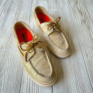 Sperry Top-Sider | Metallic Gold Camo boat loafers